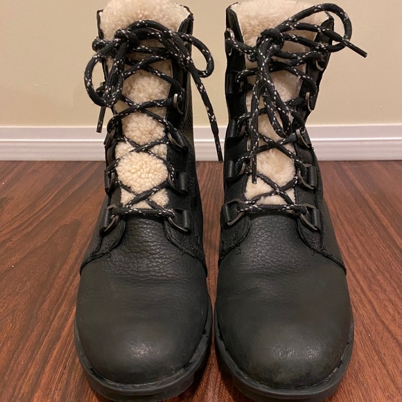 Sorel Phoenix Shearling & Leather Combat Boots - Picture 2 of 3